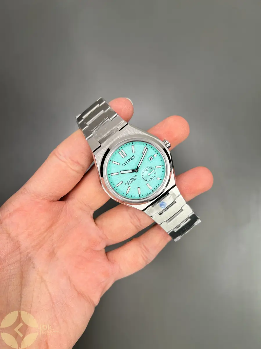 سیتیزن زیرثانیه فلزی صفحه تیفانی citizen automatic titanium
