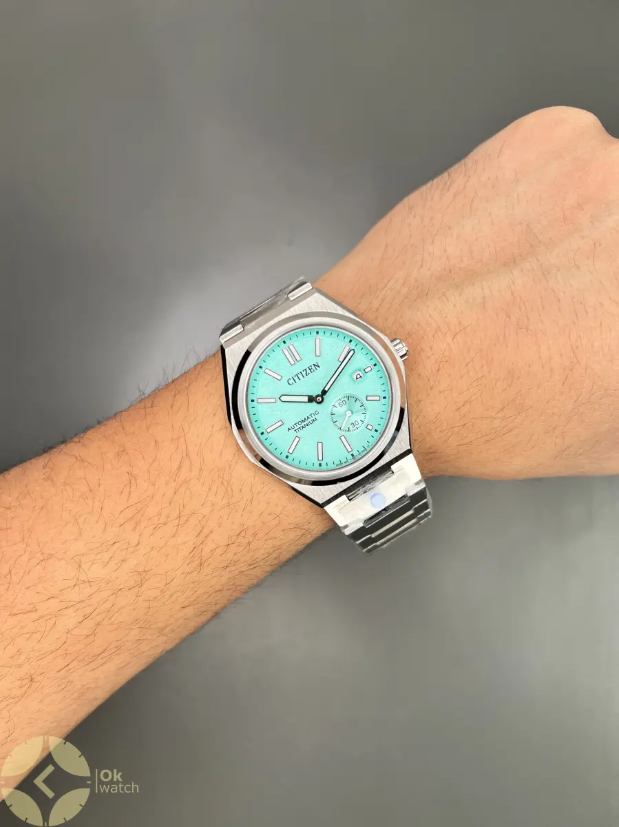 سیتیزن زیرثانیه فلزی صفحه تیفانی citizen automatic titanium
