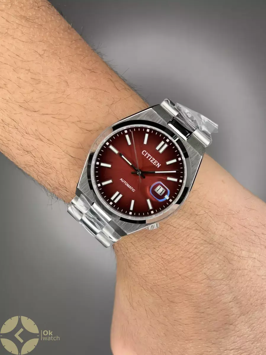 ساعت مچی سیتیزن سویوسا سیلور صفحه قرمز Citizen Tsuyosa NJ0150-56W