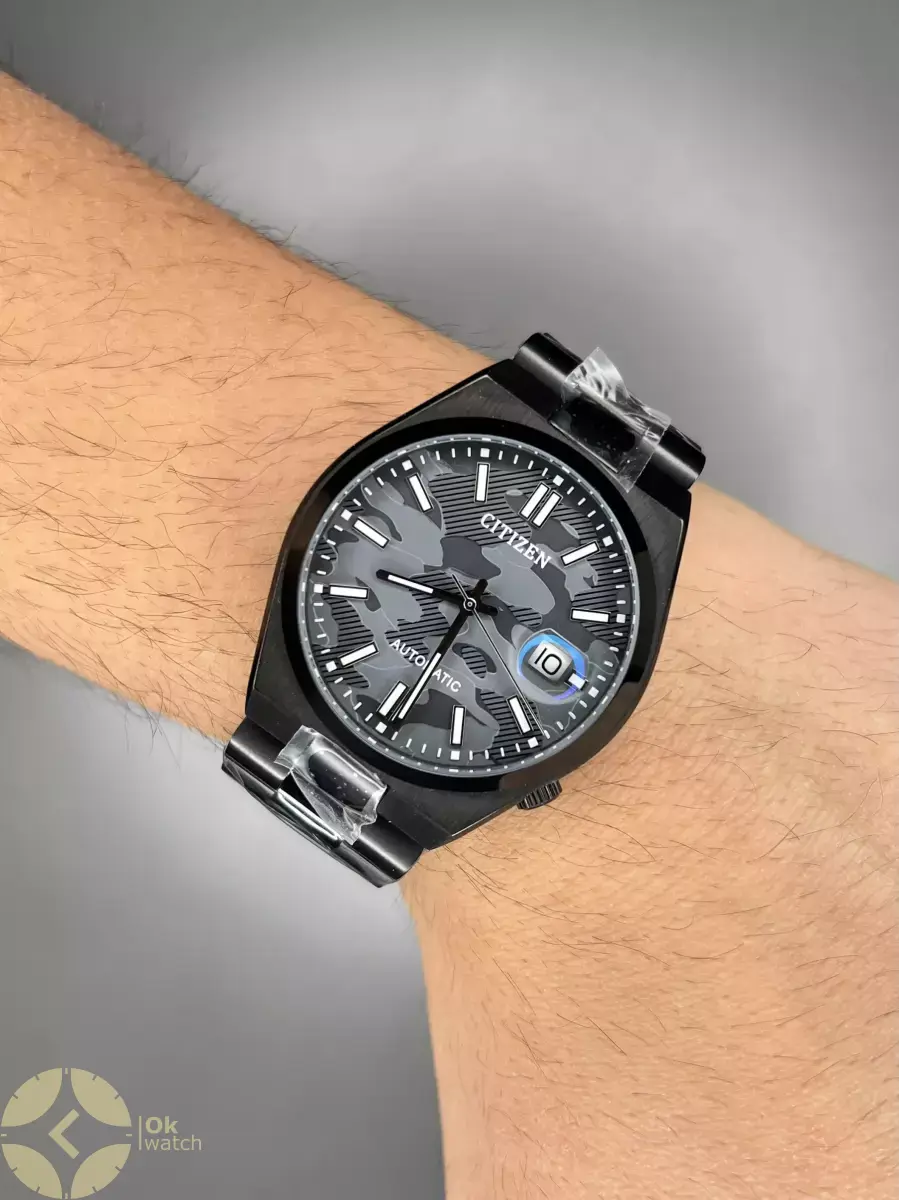 ساعت مچی سیتیزن سویوسا اتوماتیک تمام مشکی طرحدار  Citizen Tsuyosa NJ0155-87E
