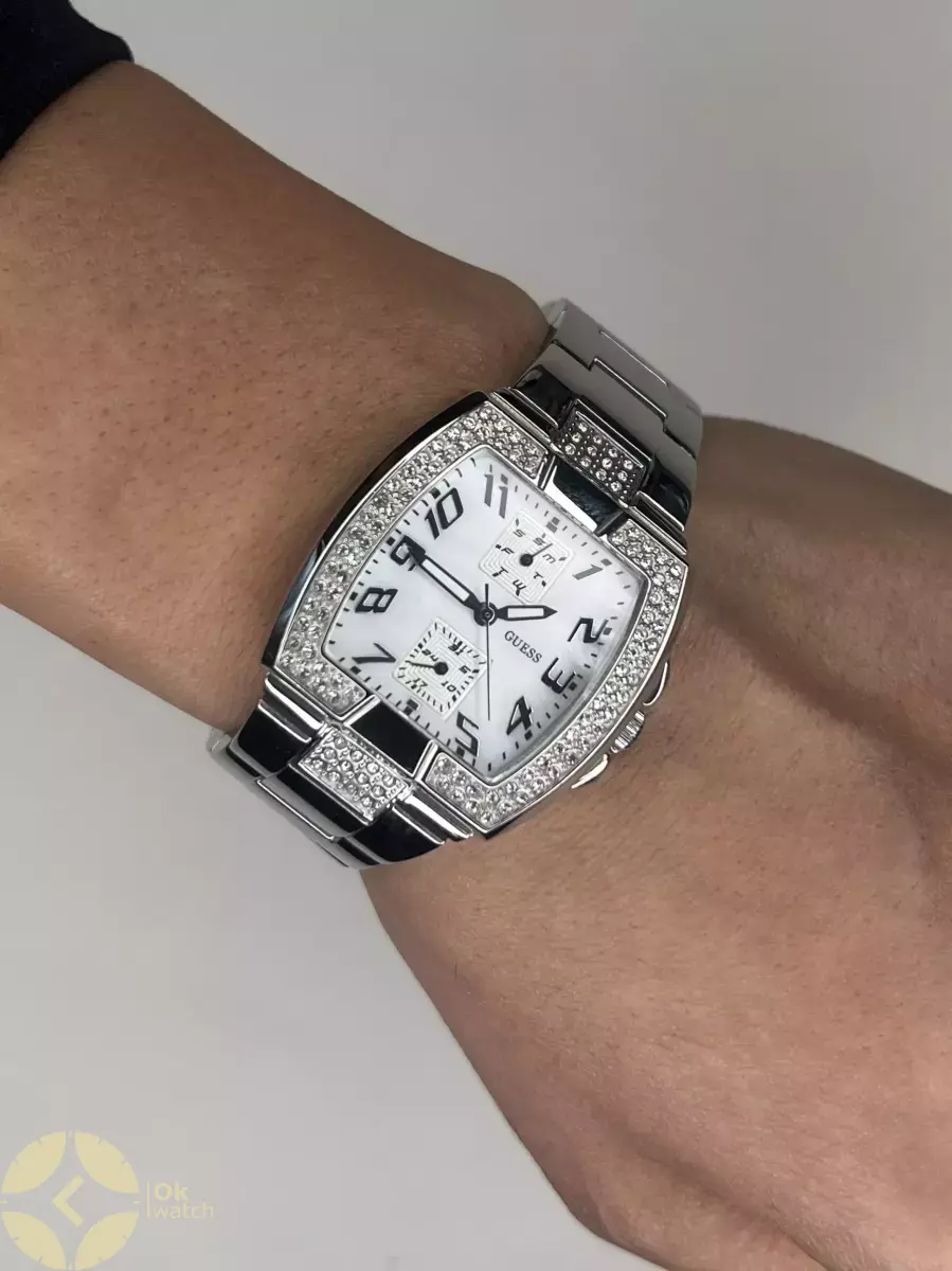 ساعت مچی گس بند سیلور صفحه سفید Guess