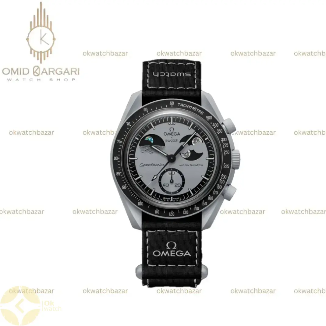 ساعت مچی امگا سواچ ماموریت به زمین مشکی Omega x Swatch Mision to the Earthphase