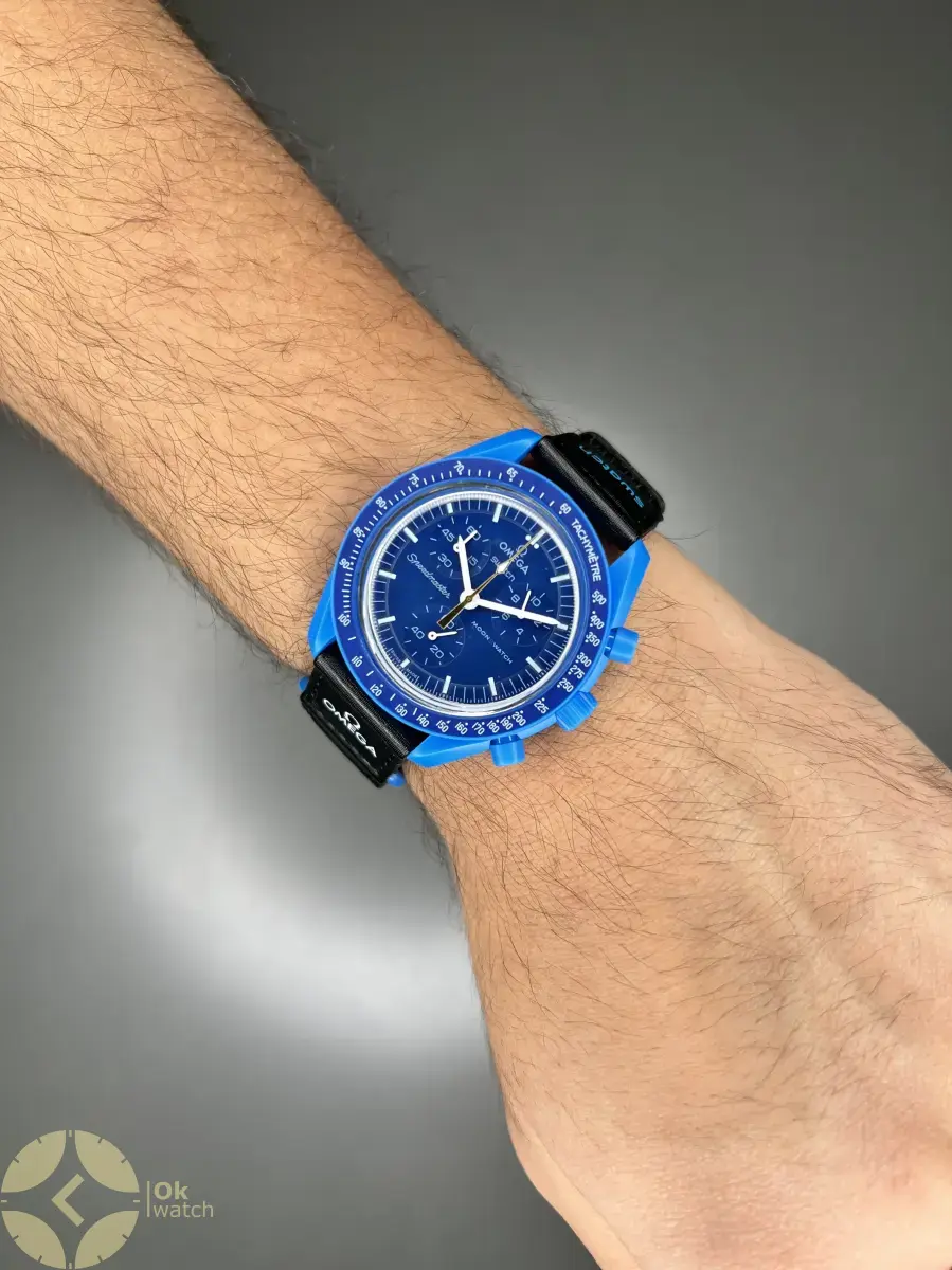 ساعت مچی امگا سواچ ماموریت به نپتون عقربه طلایی Omega x Swatch Mision to the Neptune