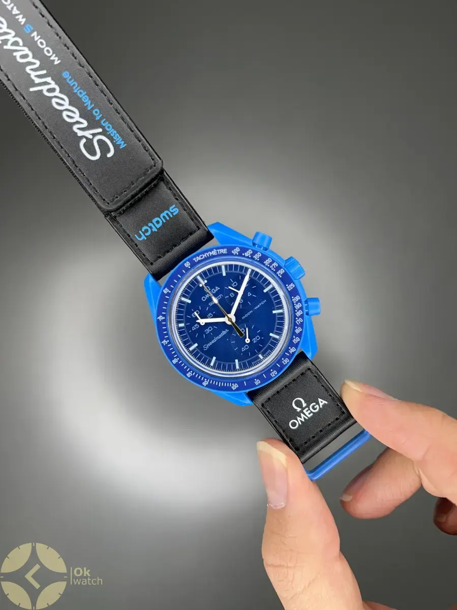 ساعت مچی امگا سواچ ماموریت به نپتون عقربه طلایی Omega x Swatch Mision to the Neptune