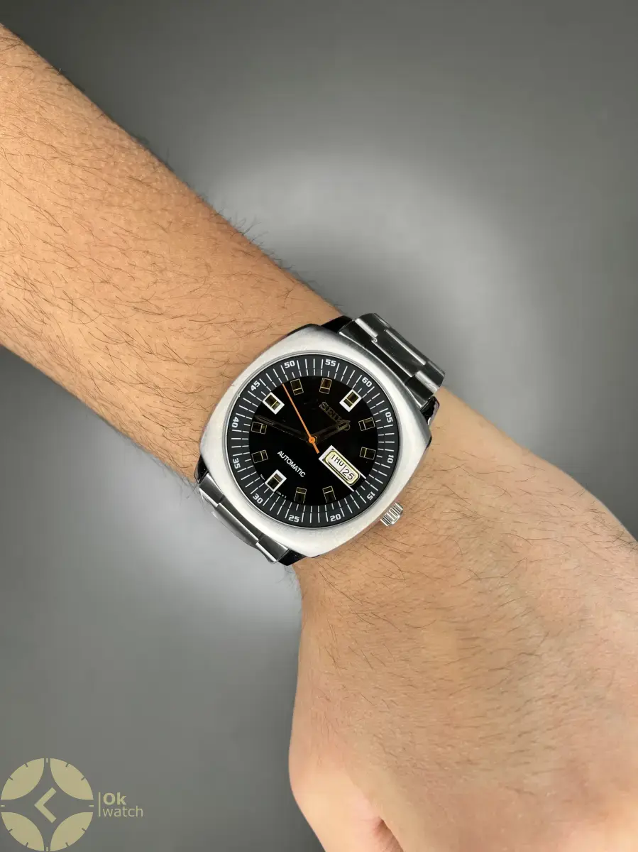 ساعت مچی سیکو مربعی سیلور صفحه مشکی Seiko Recraft