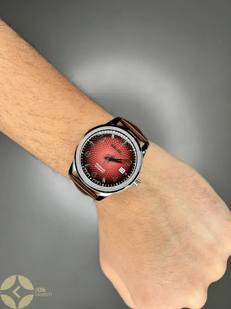 ساعت مچی سیکو پریسیج اتوماتیک صفحه قرمز طرحدار Seiko Presage