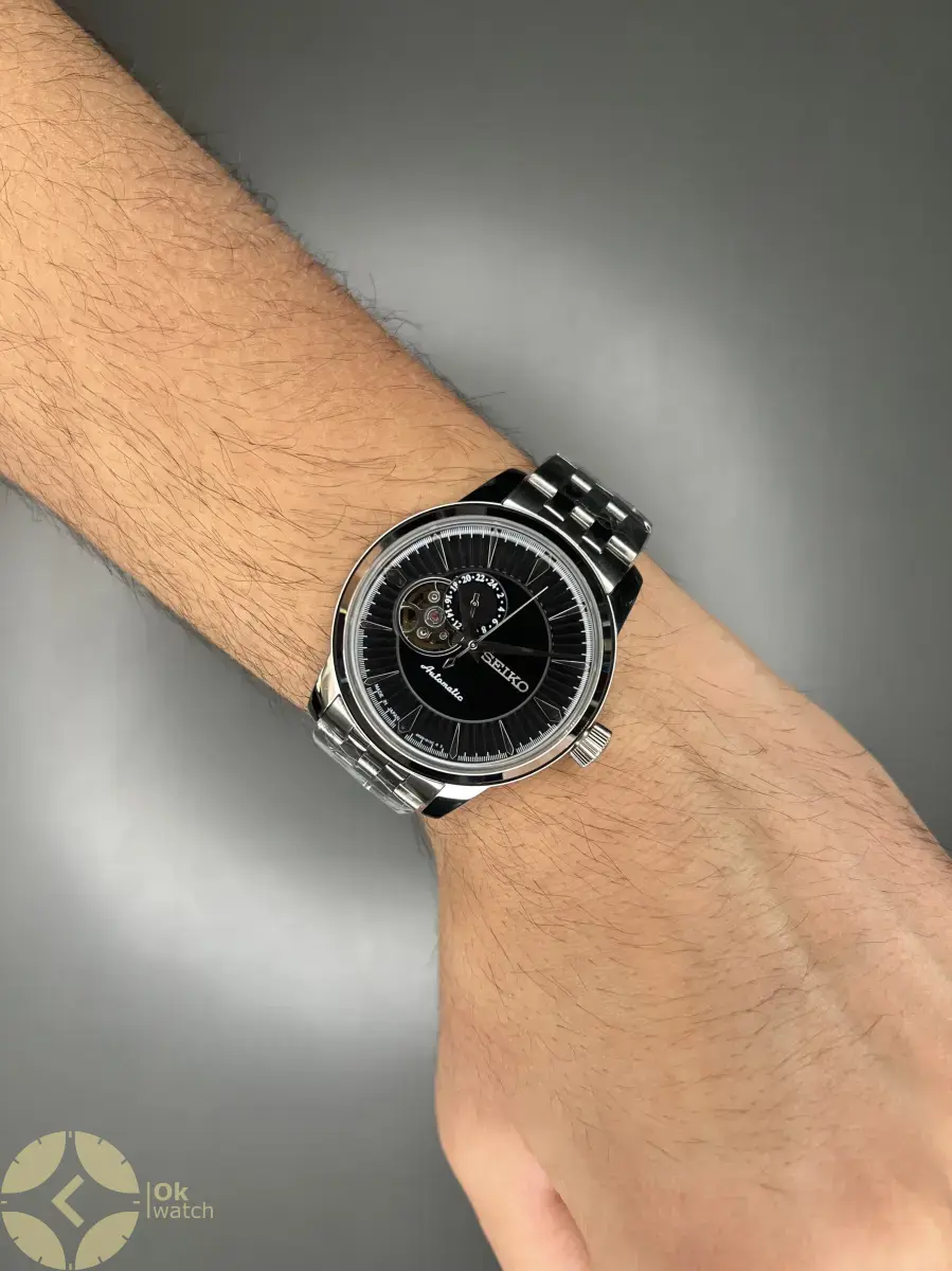 ساعت مچی سیکو پریسیج اتوماتیک صفحه مشکی اوپن هارت Seiko Presage