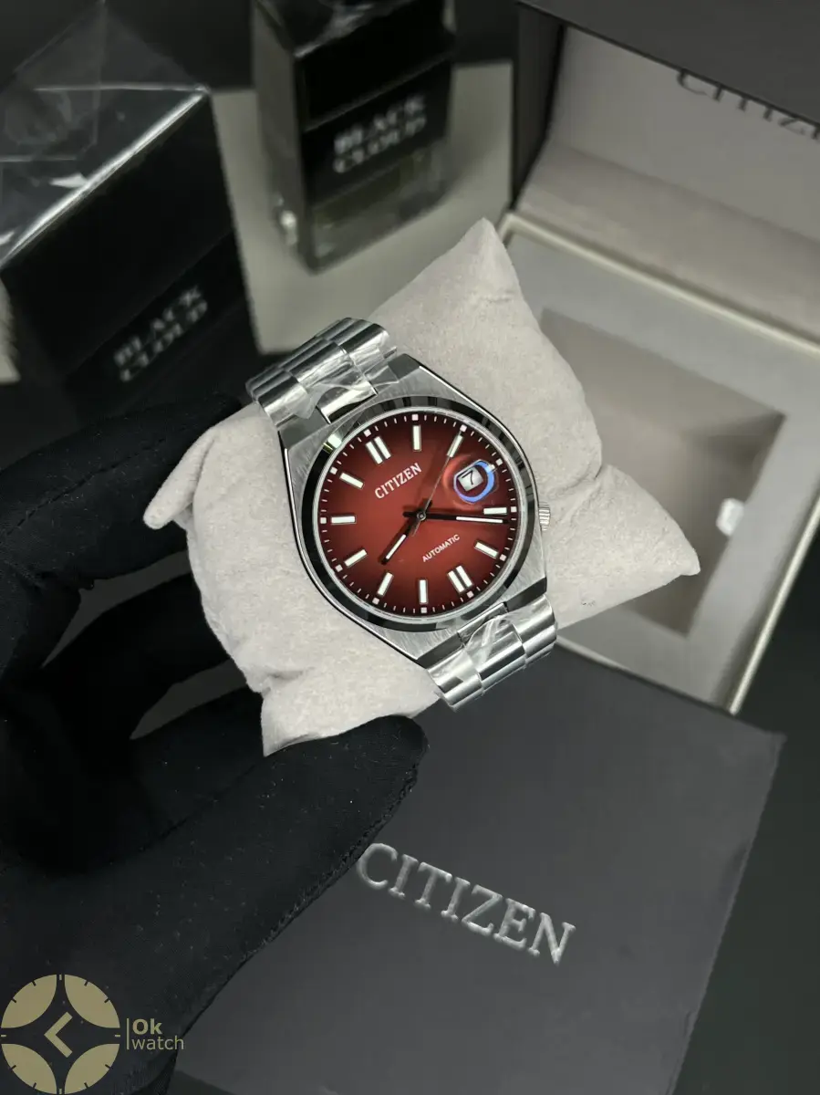 ساعت مچی سیتیزن سویوسا سیلور صفحه قرمز Citizen Tsuyosa NJ0150-56W