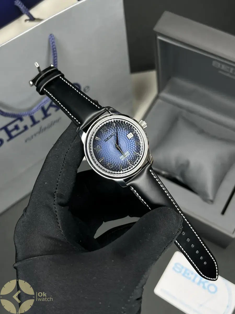 ساعت مچی سیکو پریسیج اتوماتیک صفحه آبی طرحدار Seiko Presage