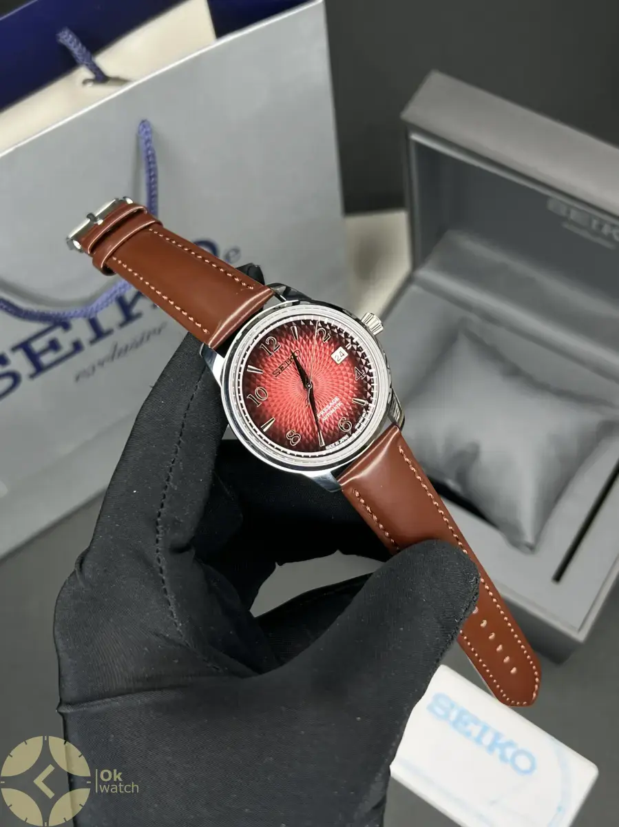 ساعت مچی سیکو پریسیج اتوماتیک صفحه قرمز طرحدار Seiko Presage