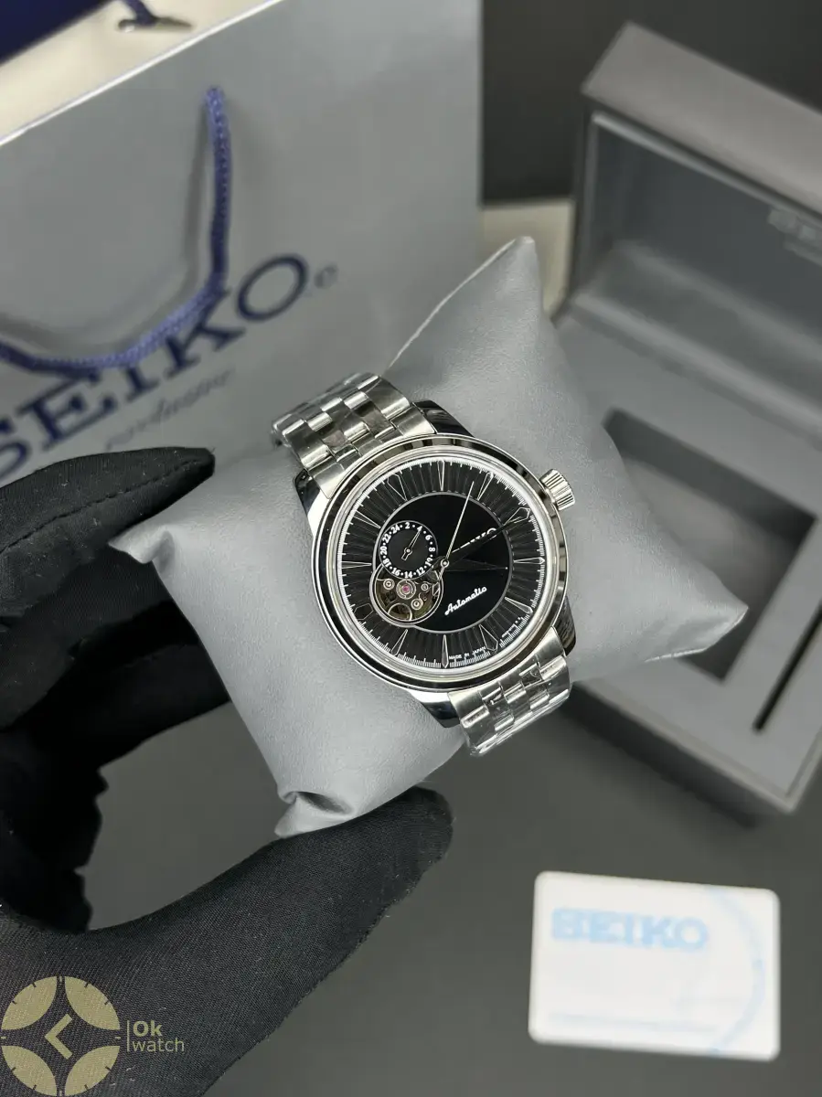 ساعت مچی سیکو پریسیج اتوماتیک صفحه مشکی اوپن هارت Seiko Presage
