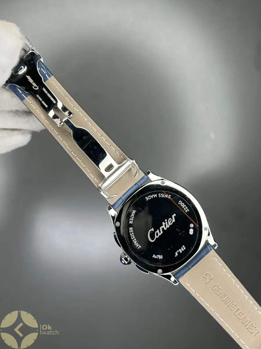ساعت مچی کارتیه کورنوگراف قاب سیلور صفحه آبی Cartier