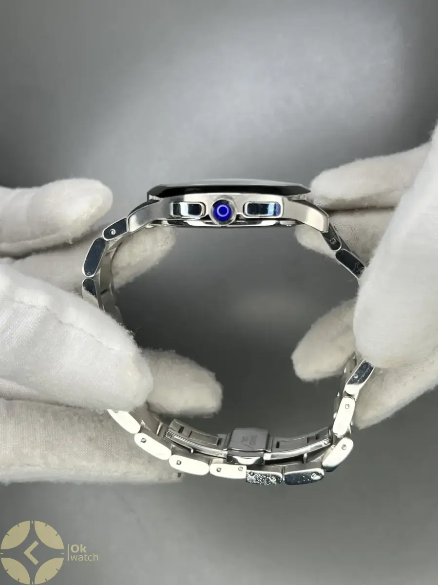 ساعت مچی کارتیه کورنوگراف بند سیلور صفحه آبی Cartier