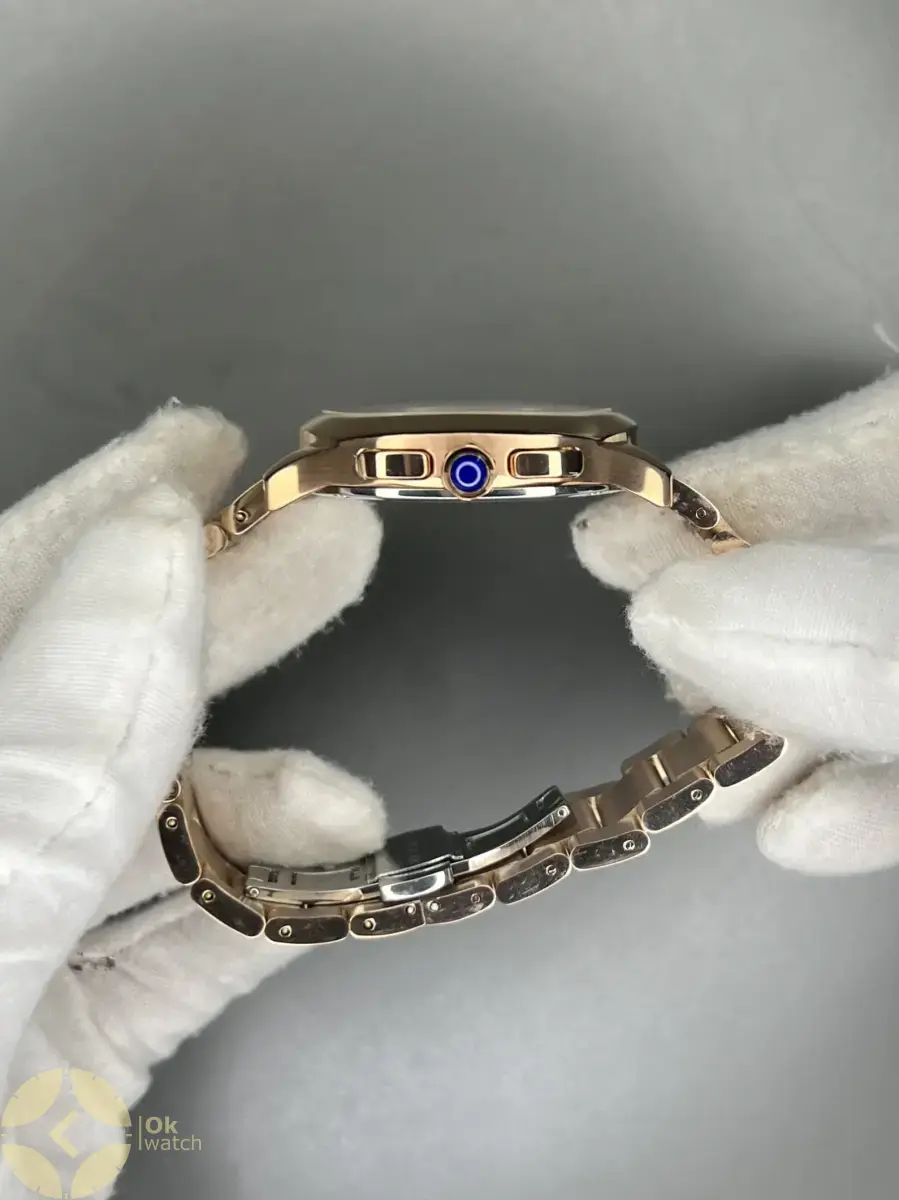 ساعت مچی کارتیه کورنوگراف بند رزگلد صفحه سفید Cartier