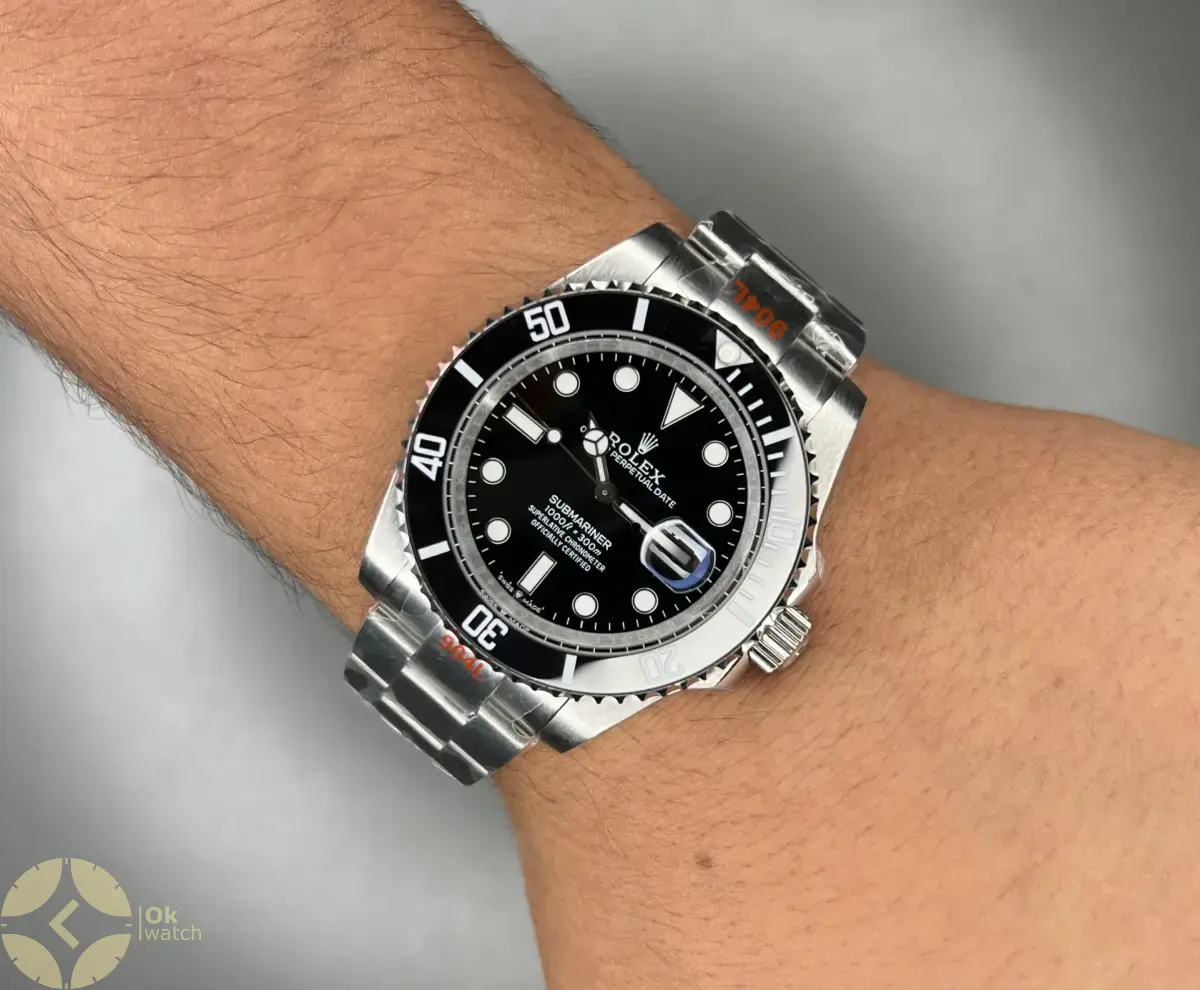 ساعت مچی رولکس سابمارینر سوئیسی سیلور صفحه مشکی Rolex Submariner