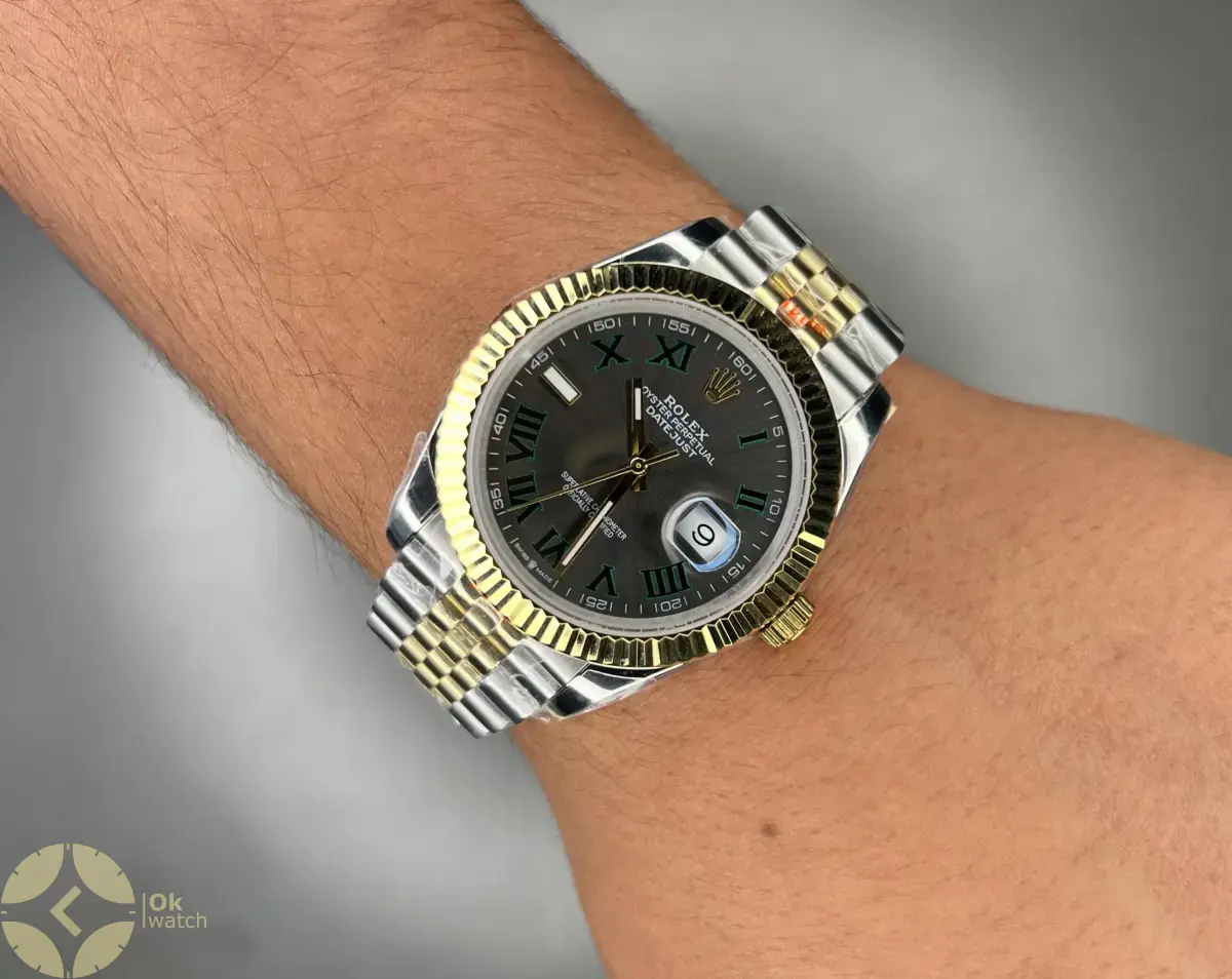ساعت مچی رولکس ویمبلدون سوئیسی سیلورطلایی Rolex Wimbledon Datejust