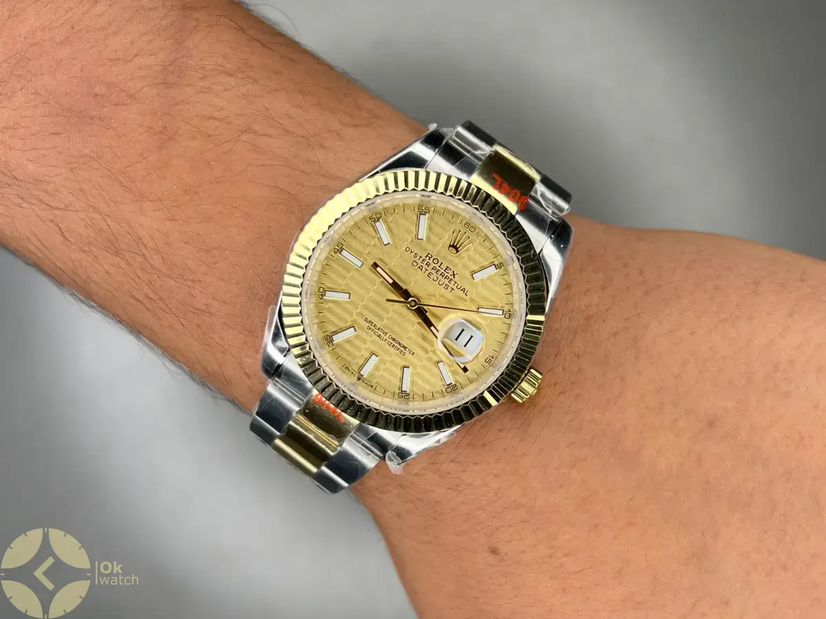 ساعت مچی رولکس دیت جاست سوئیسی بند اویستر صفحه طلایی Rolex Datejust