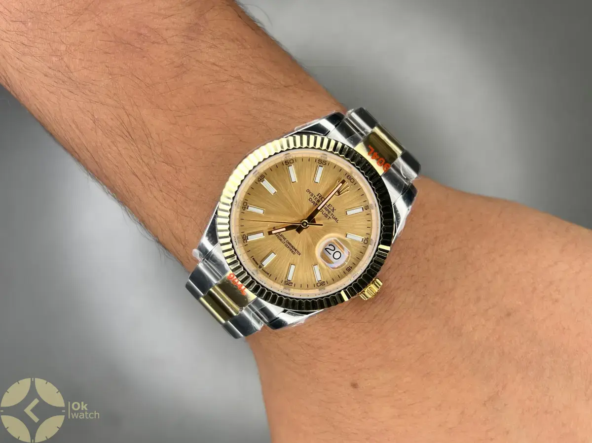 ساعت مچی رولکس دیت جاست سوئیسی بند اویستر صفحه نارنجی Rolex Datejust