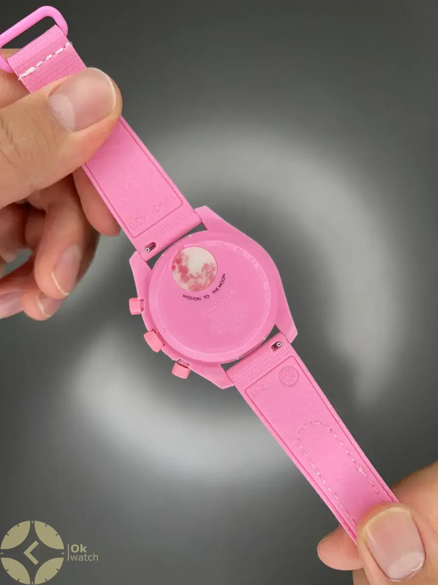 ساعت مچی امگا سواچ بند رابر ماموریت به ماه صورتی Omega x Swatch Mision to the Pink Moonphase Rubber