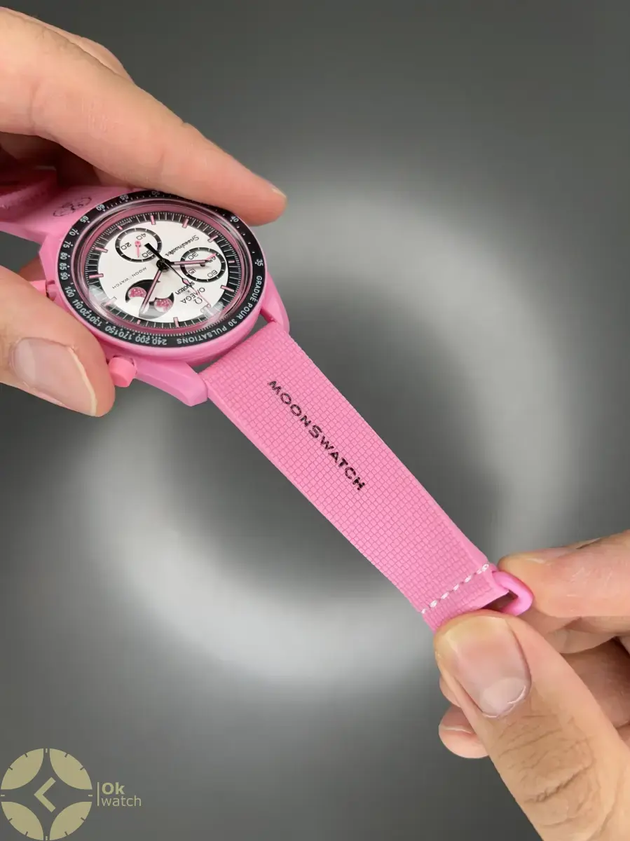 ساعت مچی امگا سواچ بند رابر ماموریت به ماه صورتی Omega x Swatch Mision to the Pink Moonphase Rubber