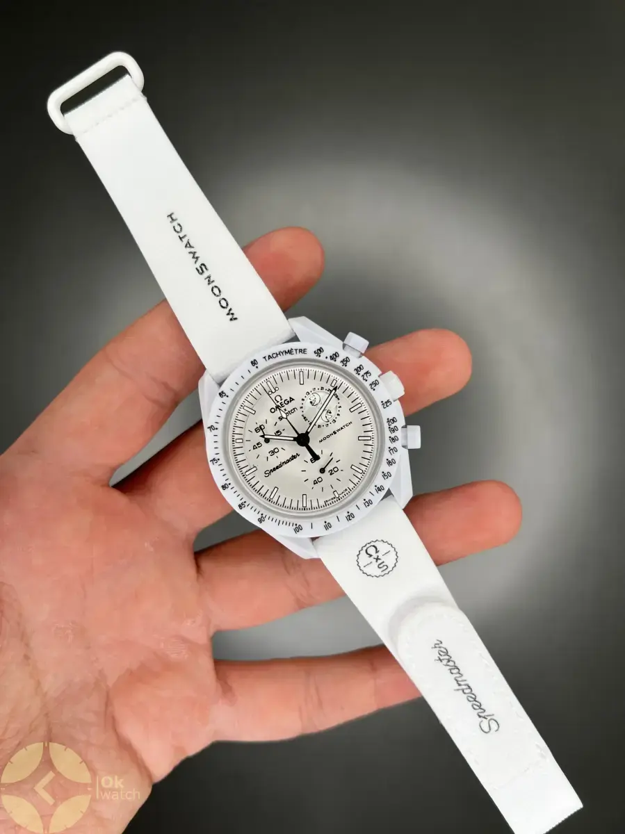 ساعت مچی امگا سواچ بند رابر ماموریت به ماه Omega x Swatch Mision to the moon Rubber