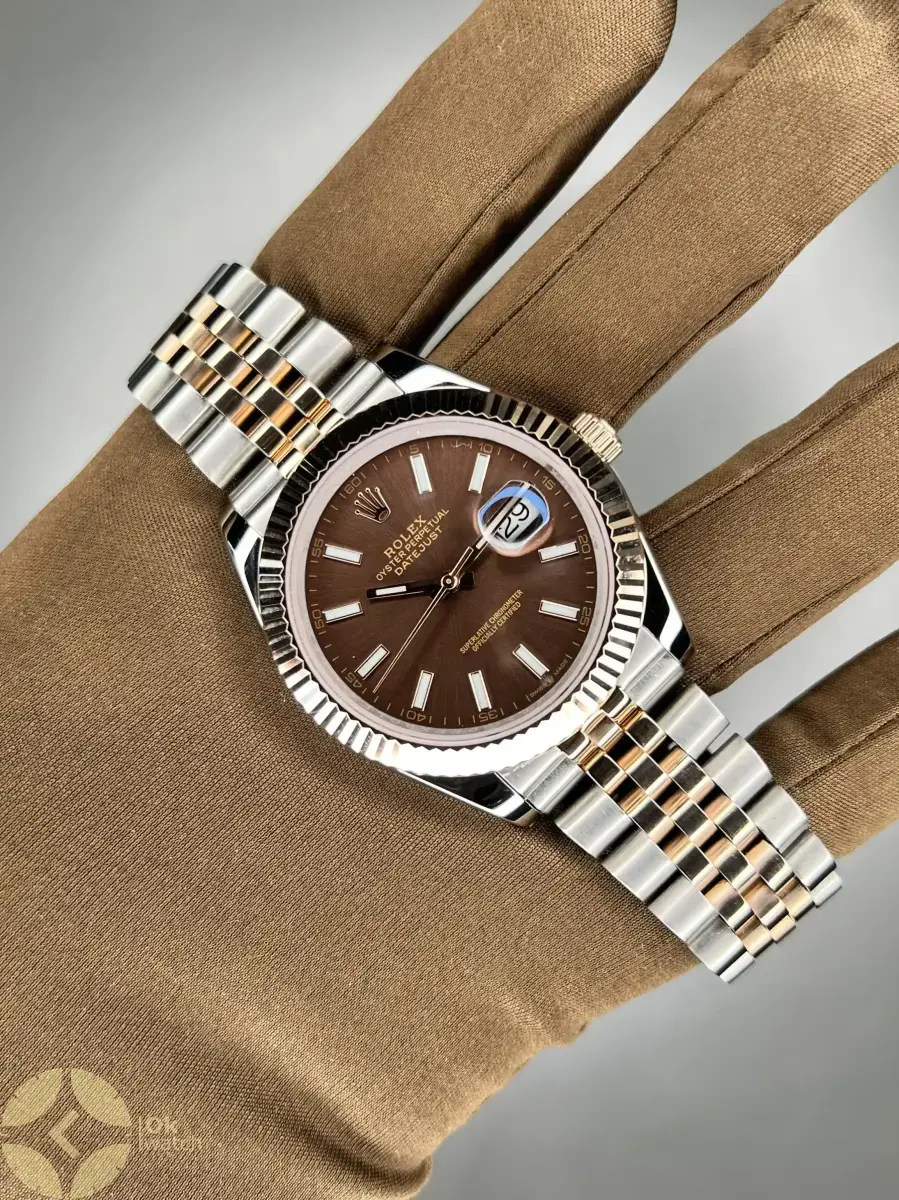 ساعت مچی رولکس دیت جاست سوئیسی سیلوررزگلد صفحه چاکلت Rolex Datejust