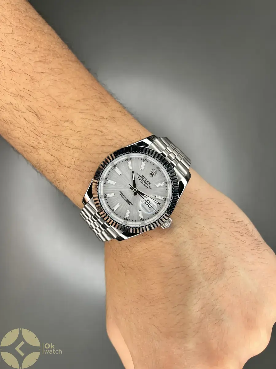 ساعت مچی رولکس سوئیسی بند سیلور صفحه طوسی Rolex Datejust