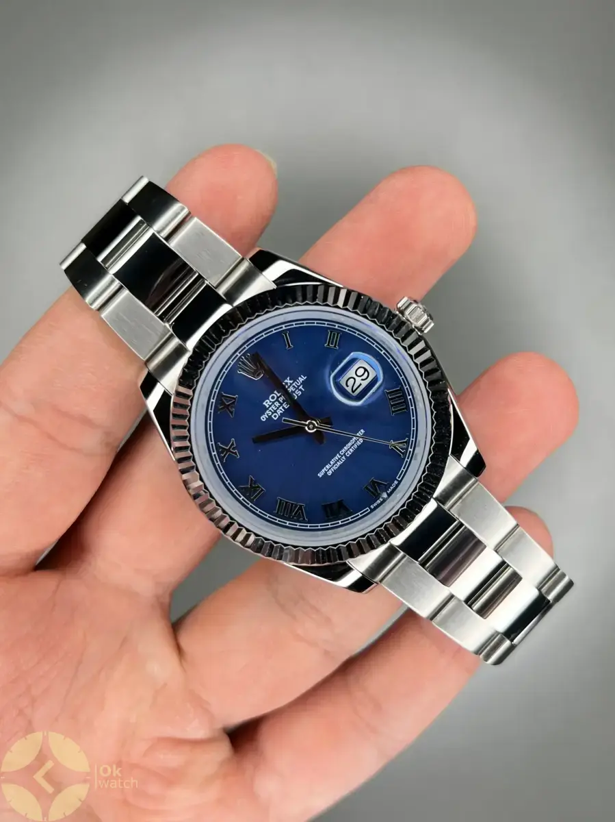 ساعت مچی رولکس سوئیسی بند اویستر صفحه سفید ایندکس یونانی Rolex Datejust