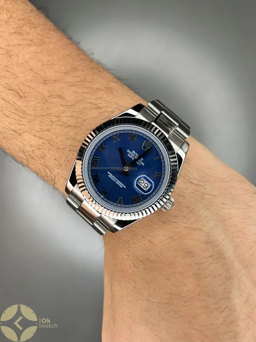 ساعت مچی رولکس سوئیسی بند اویستر صفحه سفید ایندکس یونانی Rolex Datejust