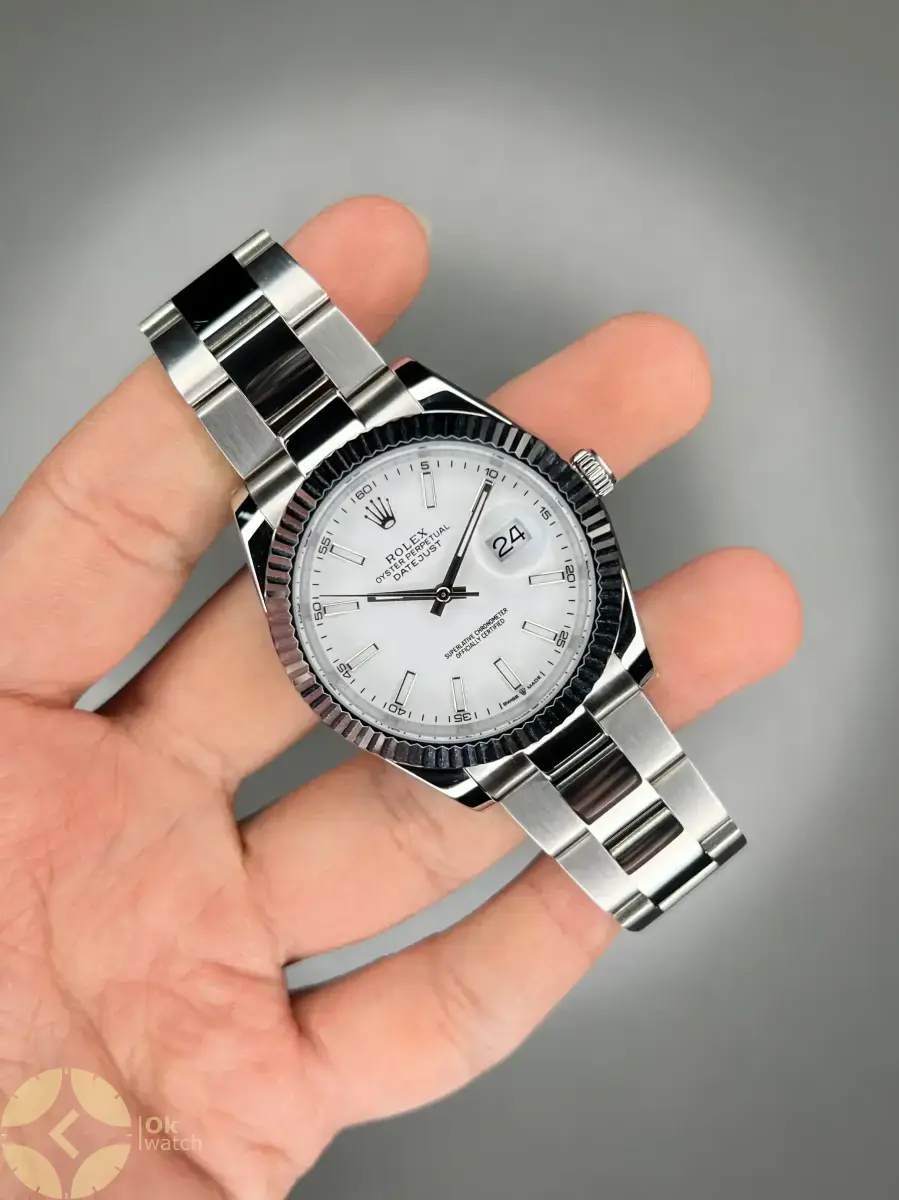 ساعت مچی رولکس سوئیسی سیلور بند اویستر صفحه سفید Rolex Datejust