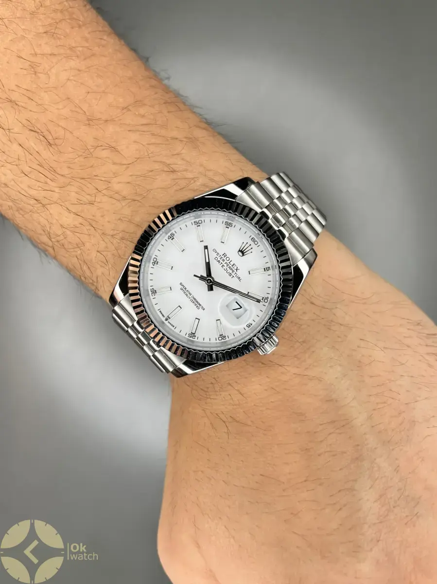 ساعت مچی رولکس سوئیسی سیلور بند جوبیلی صفحه سفید Rolex Datejust