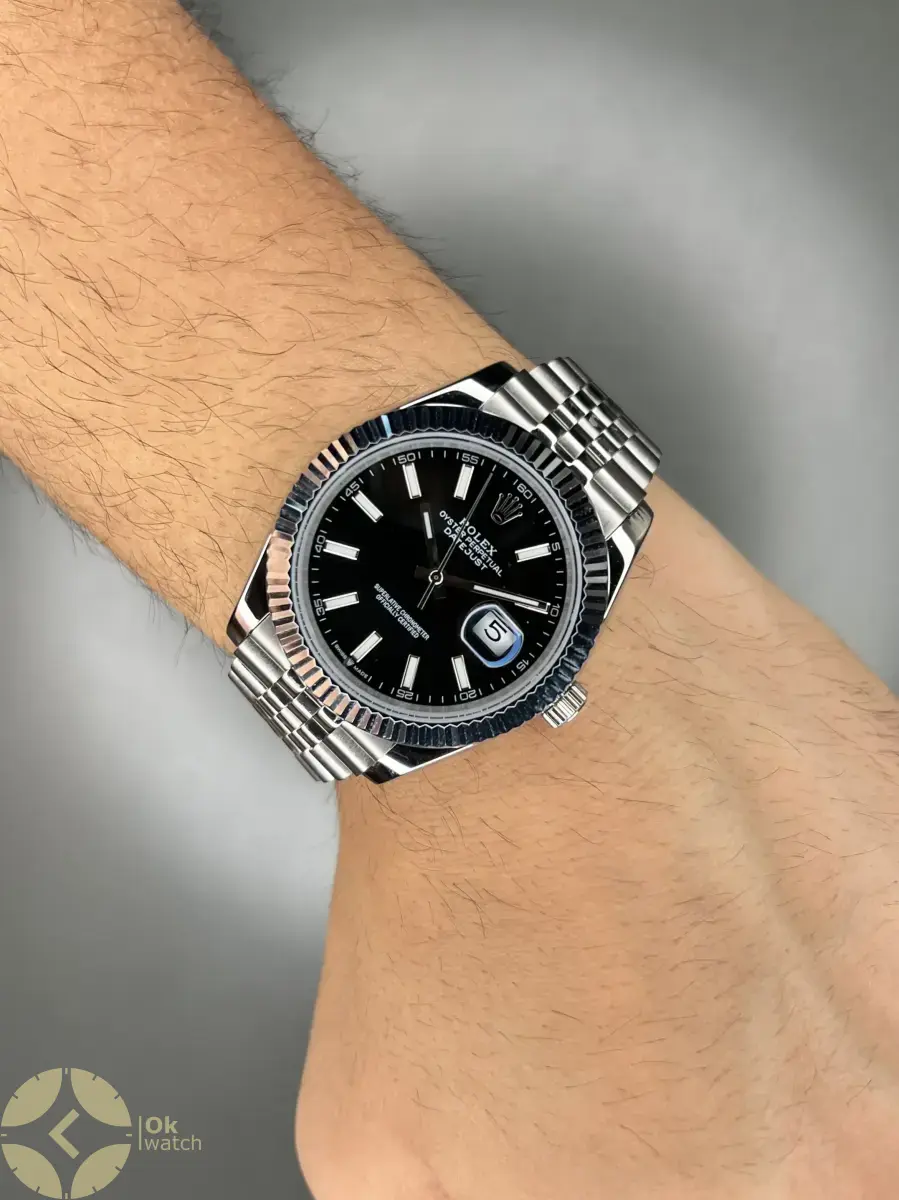 ساعت مچی رولکس سوئیسی سیلور بند جوبیلی صفحه مشکی Rolex Datejust
