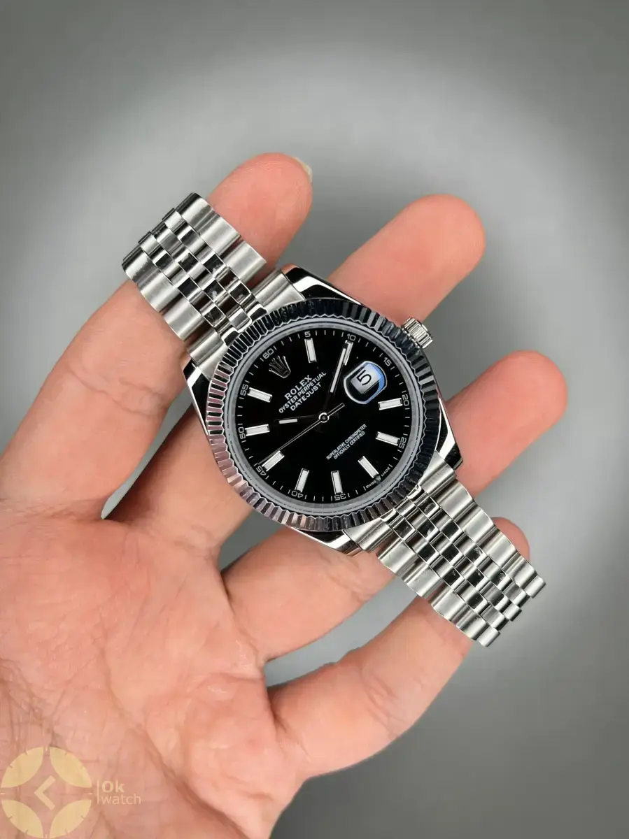 ساعت مچی رولکس سوئیسی سیلور بند جوبیلی صفحه مشکی Rolex Datejust