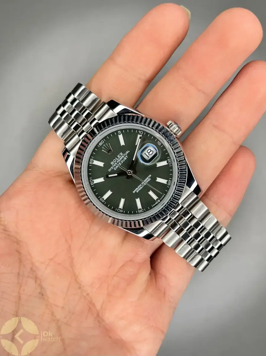 ساعت مچی رولکس سوئیسی سیلور بند جوبیلی صفحه سبز Rolex Datejust