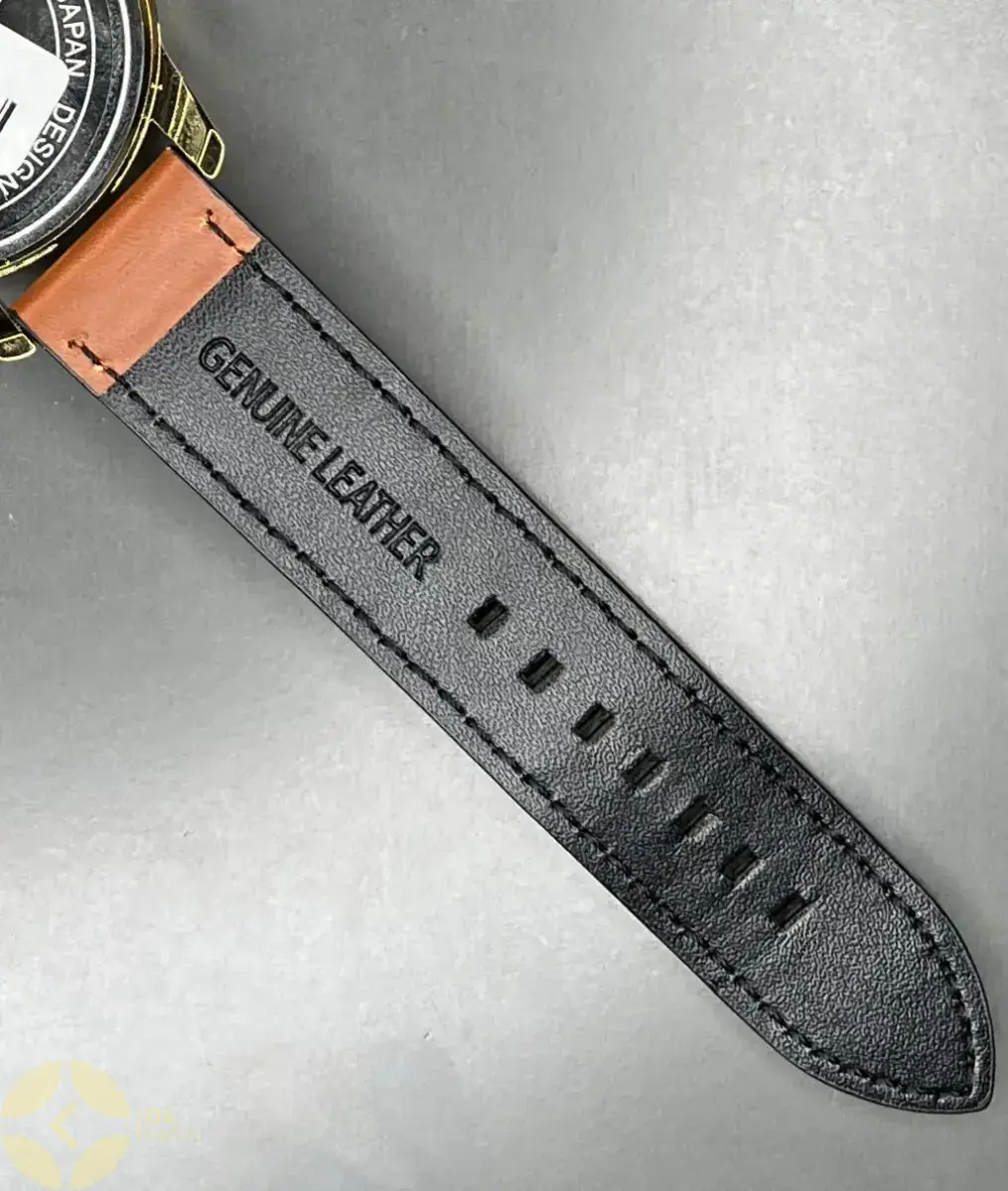 ساعت مچی سیکو فول دیت بند چرمی قهوه ای صفحه سفید Seiko