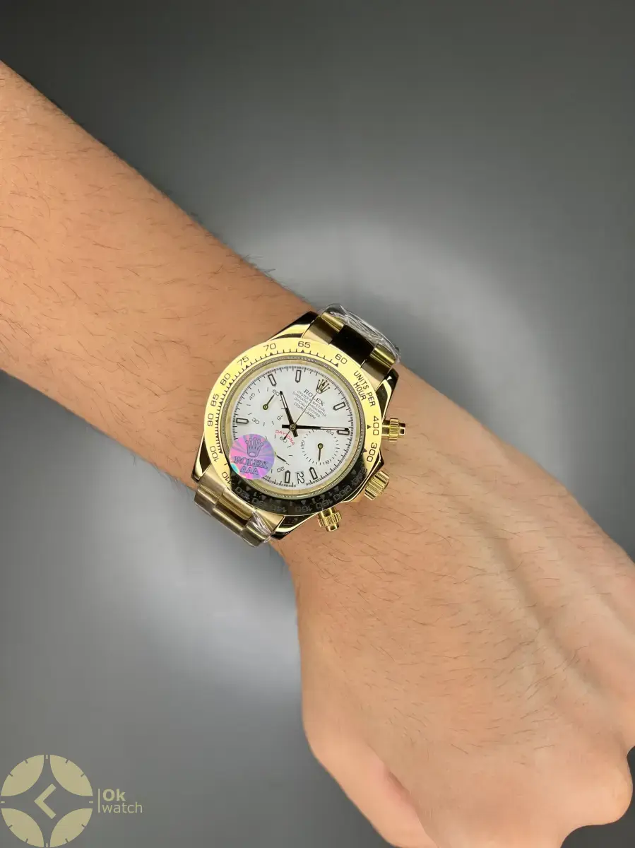 ساعت مچی رولکس دیتونا طلایی صفحه سفید Rolex Daytona