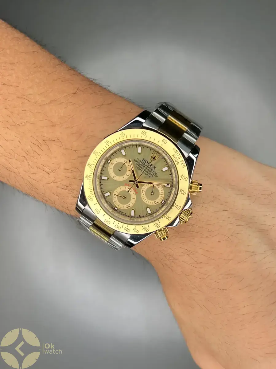 ساعت مچی رولکس دیتونا سیلورطلایی صفحه طلایی Rolex Daytona