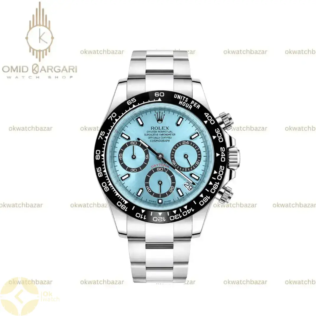 ساعت مچی رولکس دیتونا سیلور صفحه تیفانی بزل مکشی Rolex Daytona
