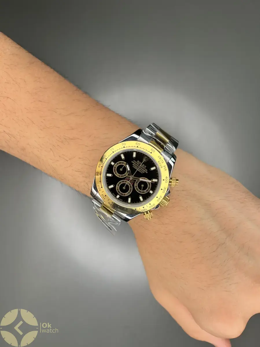ساعت مچی رولکس دیتونا سیلورطلایی صفحه مشکی Rolex Daytona