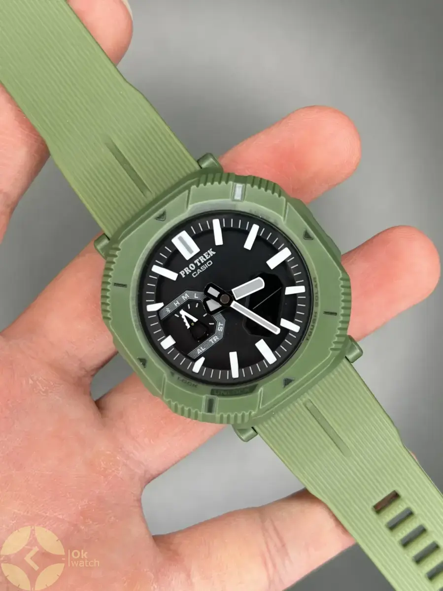 ساعت مچی کاسیو جی شاک پروترک بند رابر سبز Casio G-shock Protrek