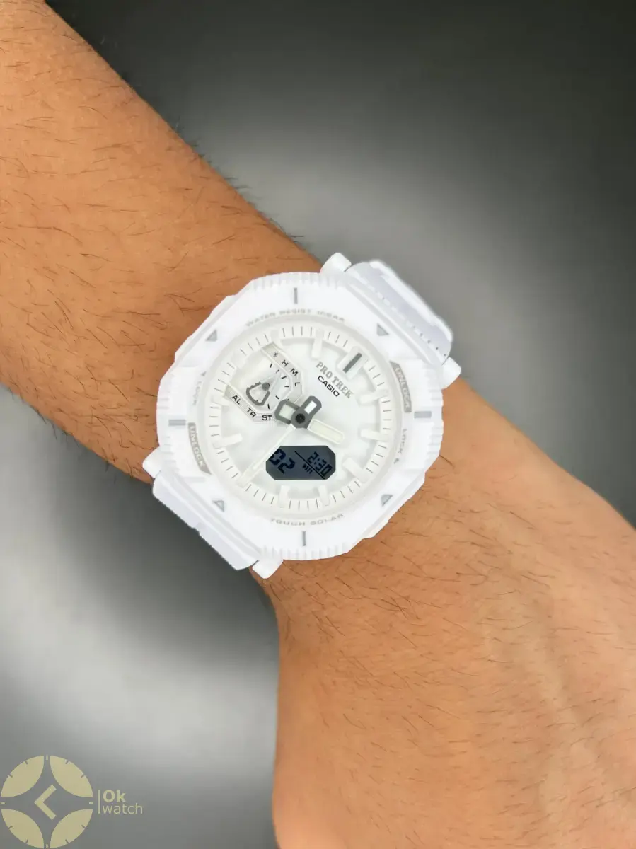 ساعت مچی کاسیو جی شاک پروترک بند رابر سفید Casio G-shock Protrek